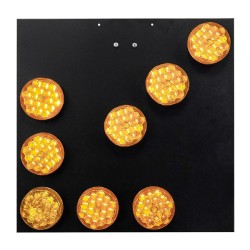 Panou sageata luminoasa LED - 8 lampi de 100 mm diametru - 1400 cd